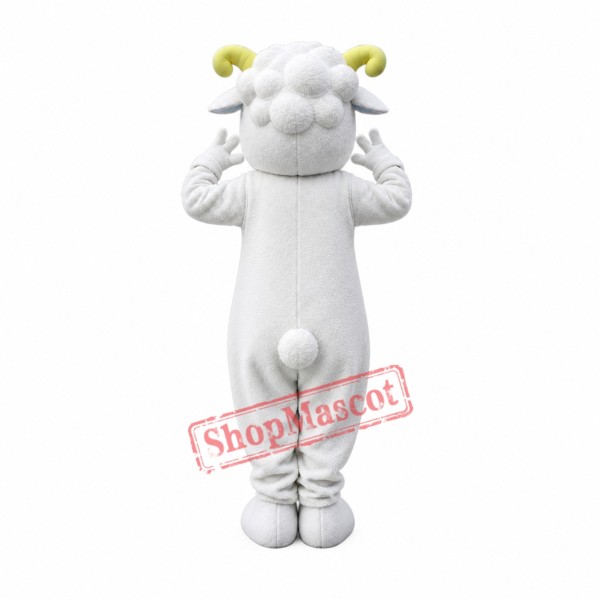 Happy Lightweight White Sheep Mascot Costume Happy Lightweight White Sheep Mascot Costume