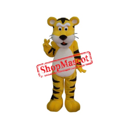 Cute Yellow Tiger Mascot Costume