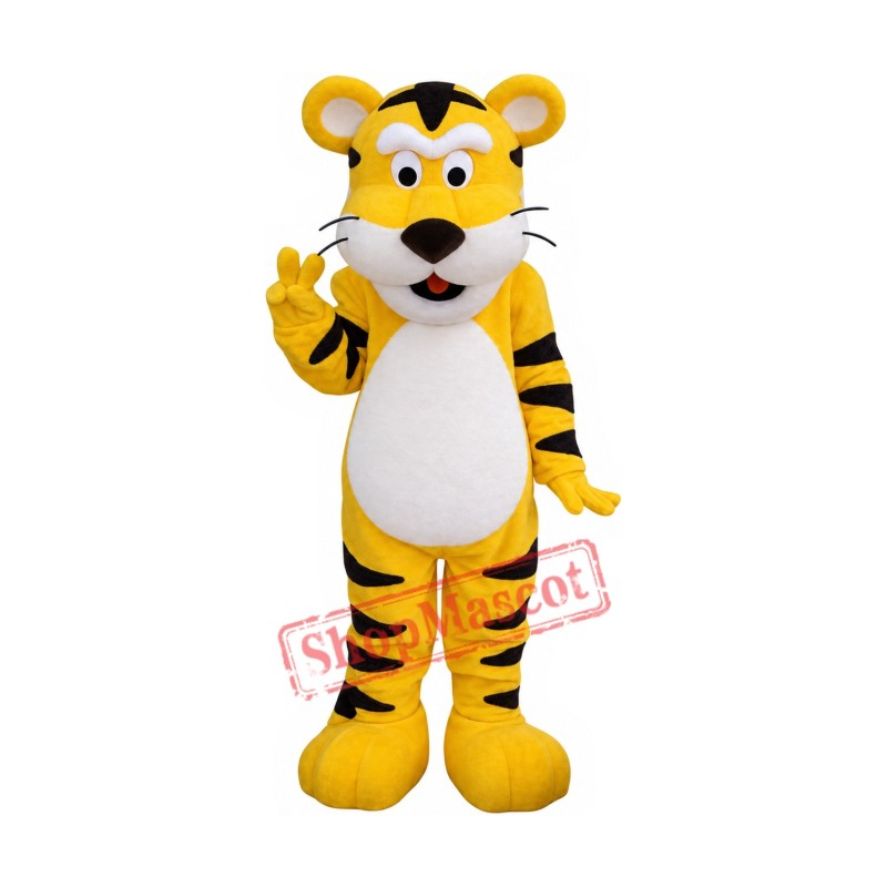 Cute Yellow Tiger Mascot Costume Cute Yellow Tiger Mascot Costume