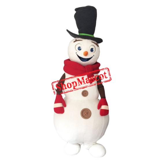 Superb Friendly Snowman Mascot Costume