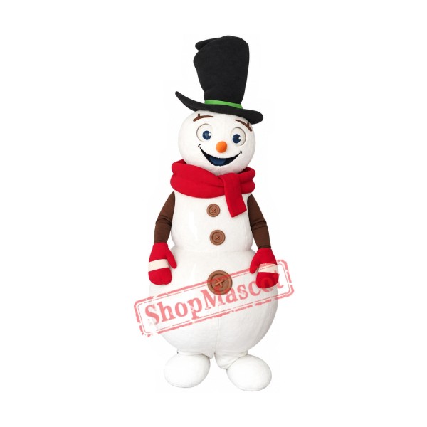 Superb Friendly Snowman Mascot Costume
