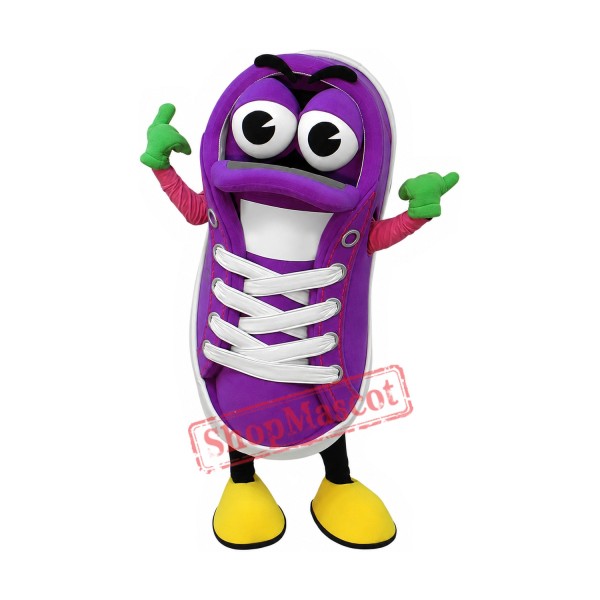 Purple Sneaker Mascot Costume Purple Sneaker Mascot Costume