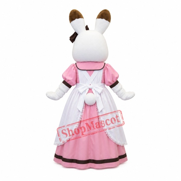 Lovely Lightweight White Rabbit Mascot Costume With Dress Lovely Lightweight White Rabbit Mascot Costume With Dress