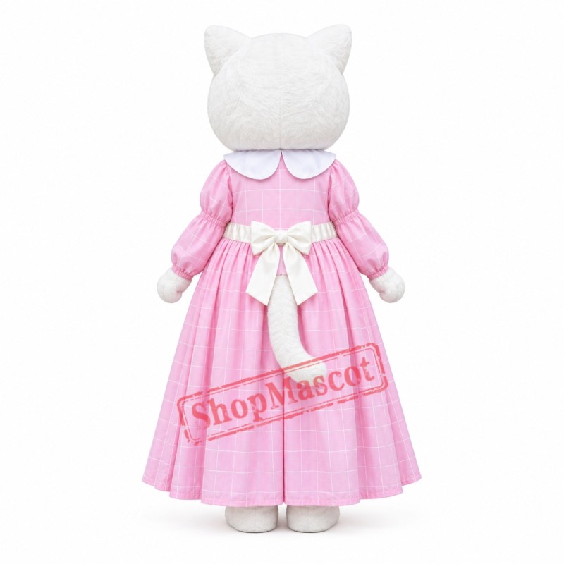 Lovely lightweight Cat Mascot Costume With Pink Dress Lovely lightweight Cat Mascot Costume With Pink Dress