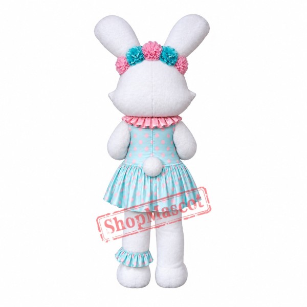 Cute Lightweight White Rabbit Mascot Costume With Dress Cute Lightweight White Rabbit Mascot Costume With Dress