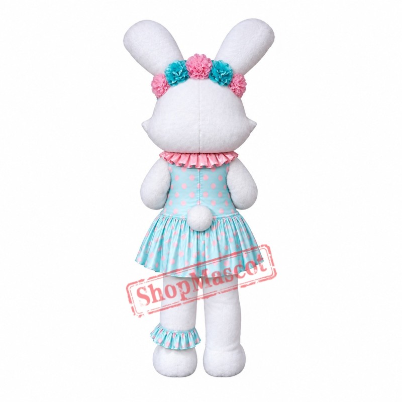 Cute Lightweight White Rabbit Mascot Costume With Dress Cute Lightweight White Rabbit Mascot Costume With Dress