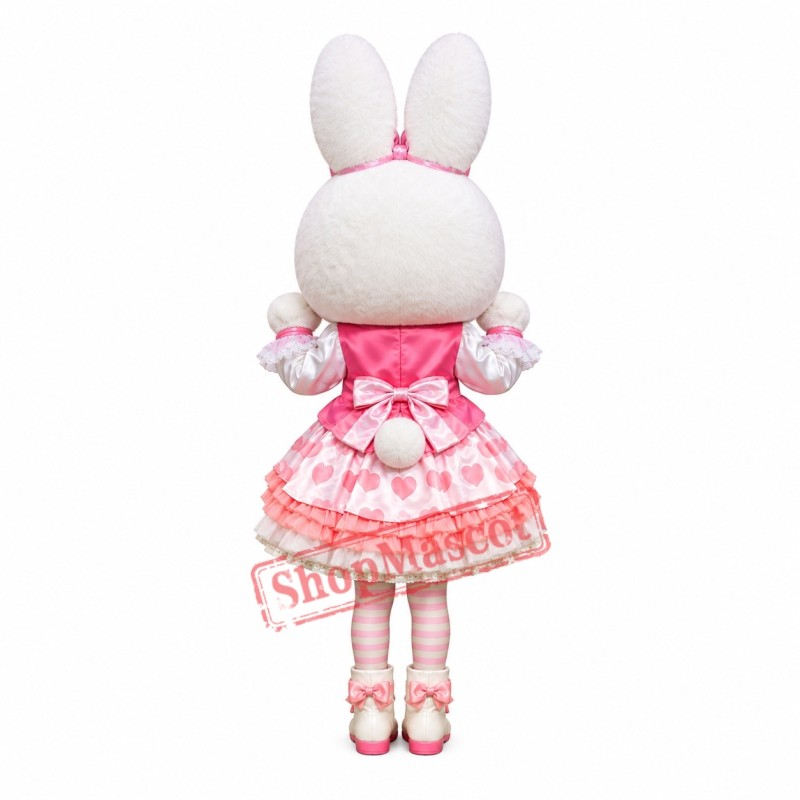 Lovely Lightweight Rabbit Mascot Costume With Pink Dress