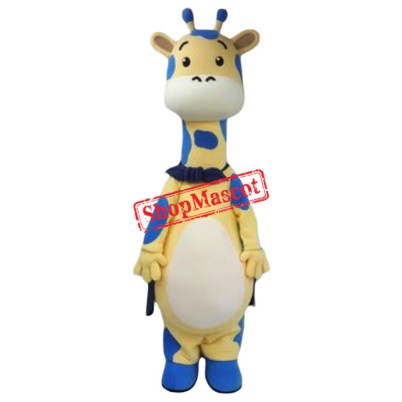 Yellow & Blue Giraffe Mascot Costume