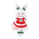 White & Pink Rabbit Bunny Mascot Costume With Red Dress White & Pink Rabbit Bunny Mascot Costume With Red Dress