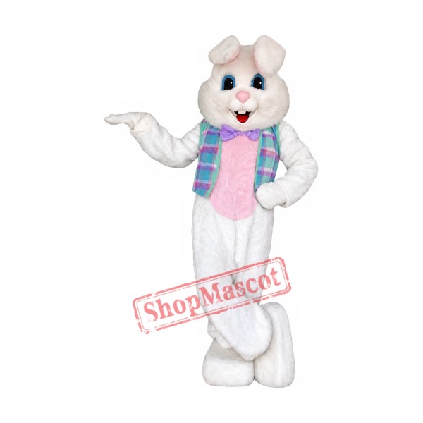 Friendly White Rabbit Bunny Mascot Costume Friendly White Rabbit Bunny Mascot Costume