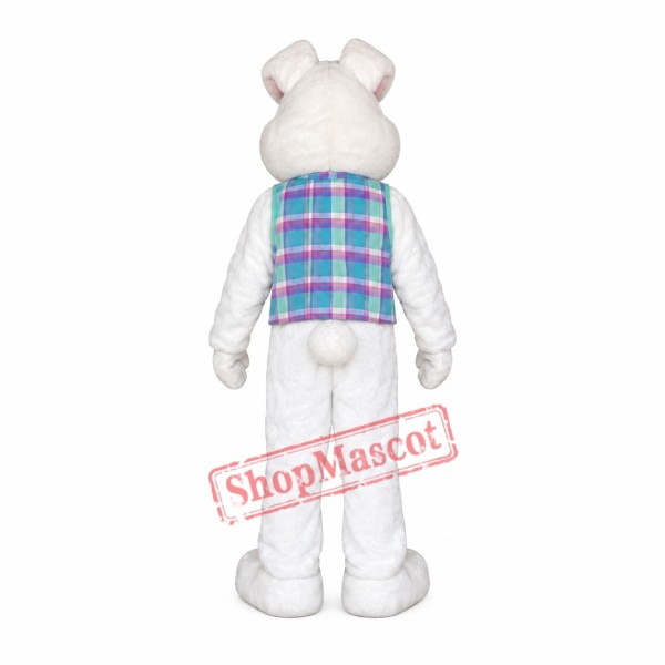 Friendly White Rabbit Bunny Mascot Costume Friendly White Rabbit Bunny Mascot Costume