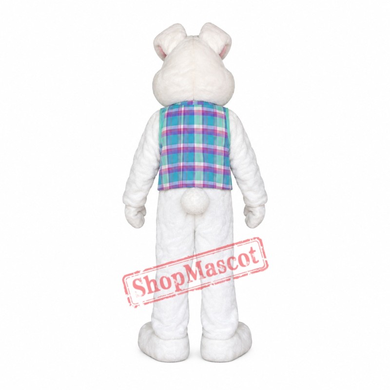 Friendly White Rabbit Bunny Mascot Costume Friendly White Rabbit Bunny Mascot Costume