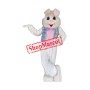 Friendly White Rabbit Bunny Mascot Costume