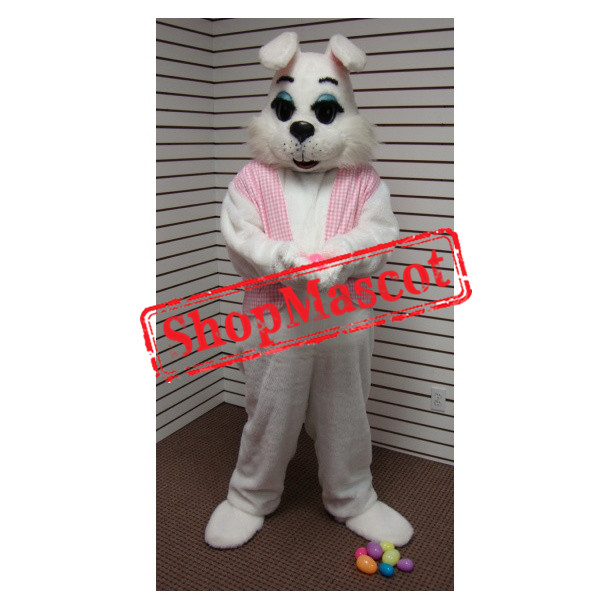 White Easter Rabbit Bunny Mascot Costume