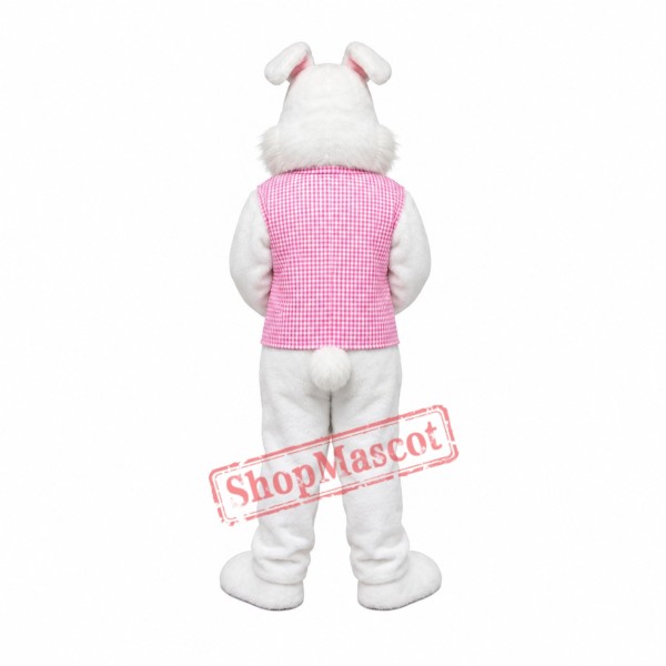White Easter Rabbit Bunny Mascot Costume White Easter Rabbit Bunny Mascot Costume