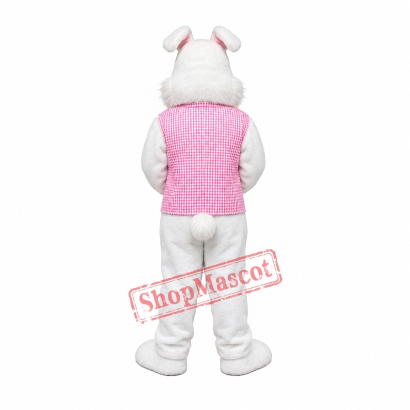 White Easter Rabbit Bunny Mascot Costume White Easter Rabbit Bunny Mascot Costume