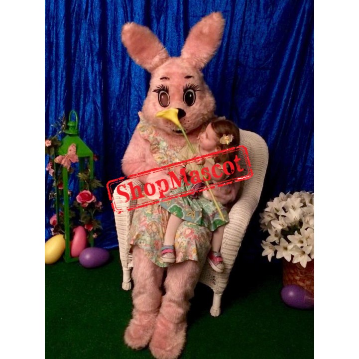 Pink Easter Rabbit Bunny Mascot Costume