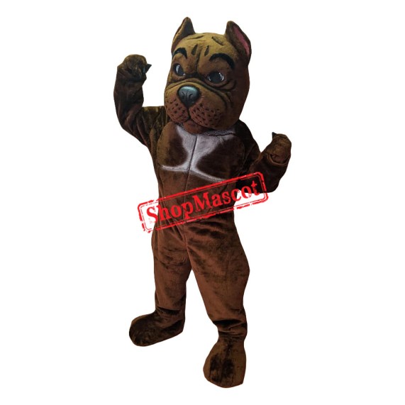 Superb Brown Bulldog Mascot Costume Superb Brown Bulldog Mascot Costume