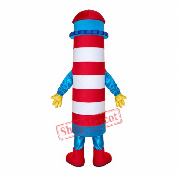 Happy Lightweight Lighthouse Mascot Costume Happy Lightweight Lighthouse Mascot Costume