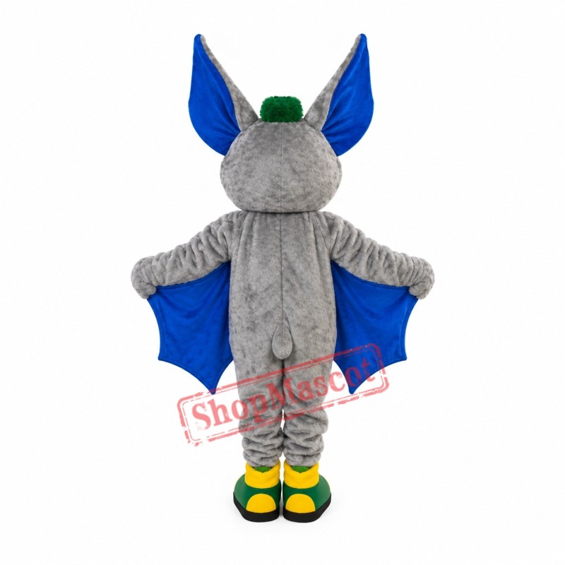 Happy Grey Bat Mascot Costume Happy Grey Bat Mascot Costume