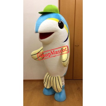 Blue & Yellow Fish Mascot Costume