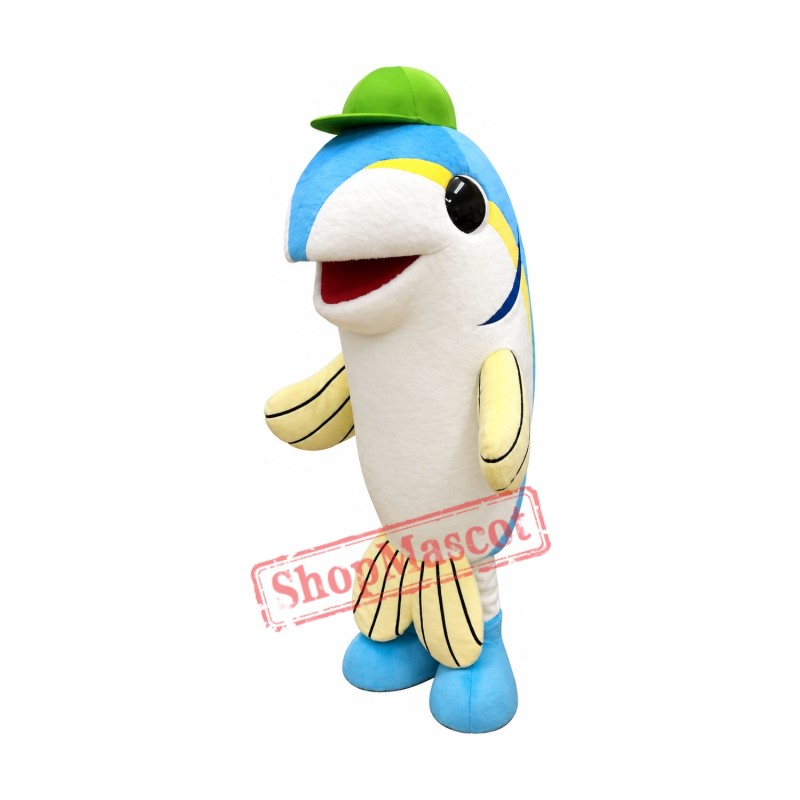 Blue & Yellow Fish Mascot Costume Blue & Yellow Fish Mascot Costume