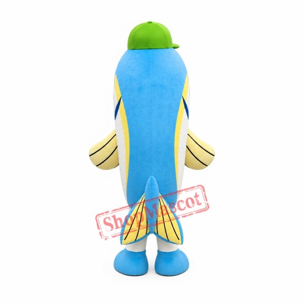 Blue & Yellow Fish Mascot Costume