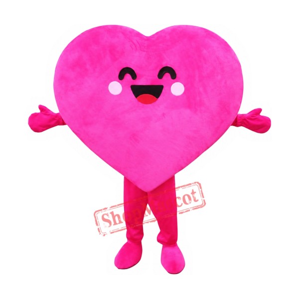 Happy Lightweight Pink Heart Mascot Costume Happy Lightweight Pink Heart Mascot Costume