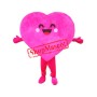 Happy Lightweight Pink Heart Mascot Costume