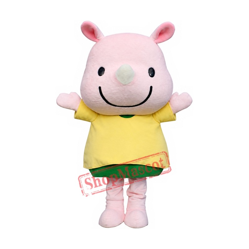 Lovely Pink Rhino Mascot Costume Lovely Pink Rhino Mascot Costume