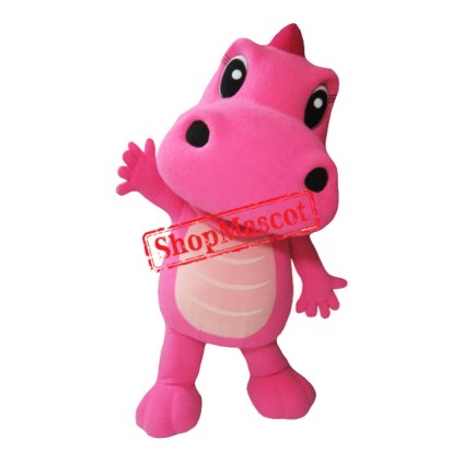 Supber Pink Dinosaur Mascot Costume