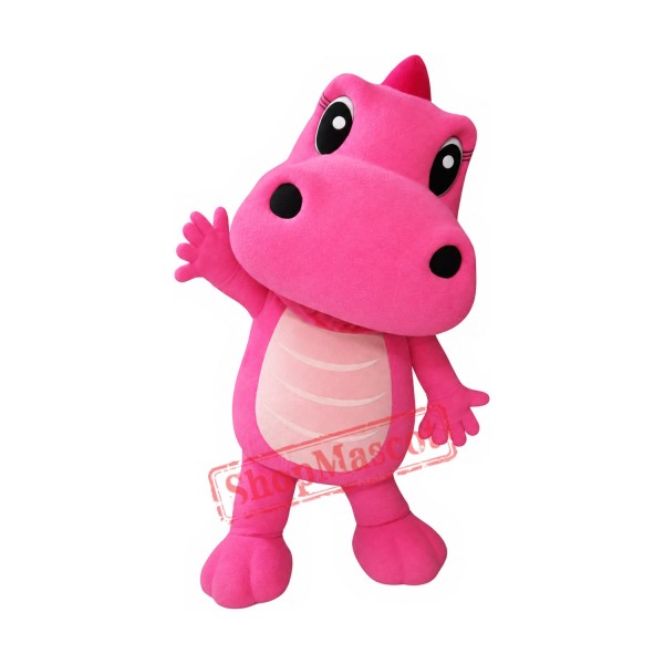 Supber Pink Dinosaur Mascot Costume