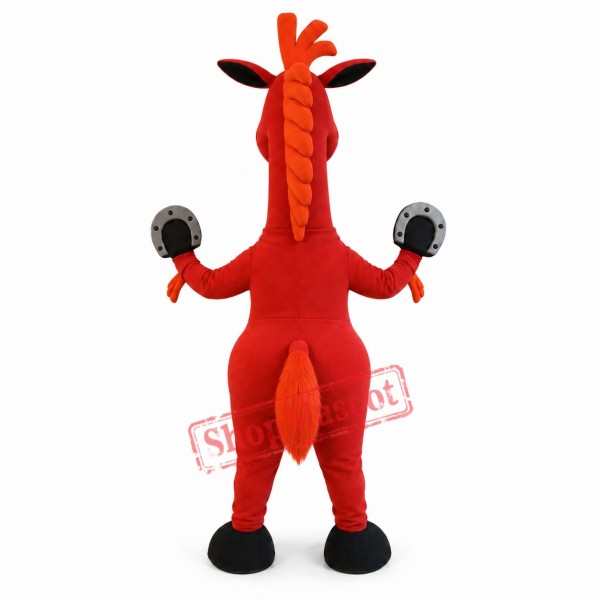 Lovely Red Horse Mascot Costume