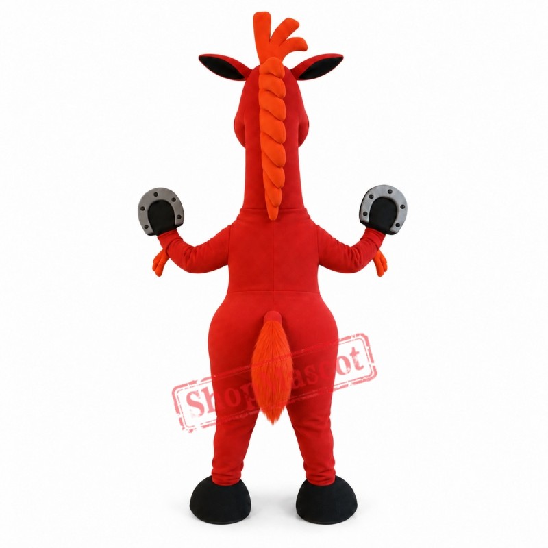 Lovely Red Horse Mascot Costume Lovely Red Horse Mascot Costume