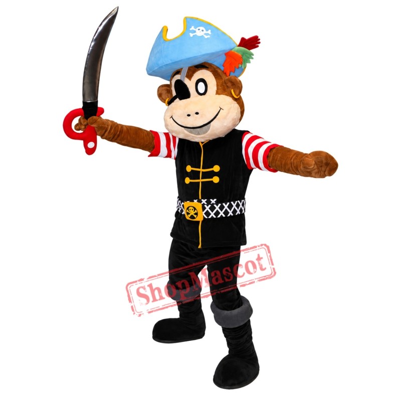 Supber Pirate Monkey Mascot Costume Supber Pirate Monkey Mascot Costume
