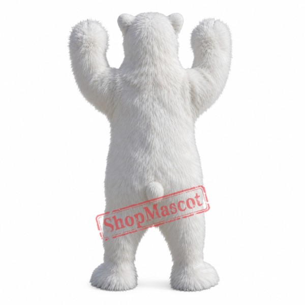 Happy Realistic Polar Bear Mascot Costume