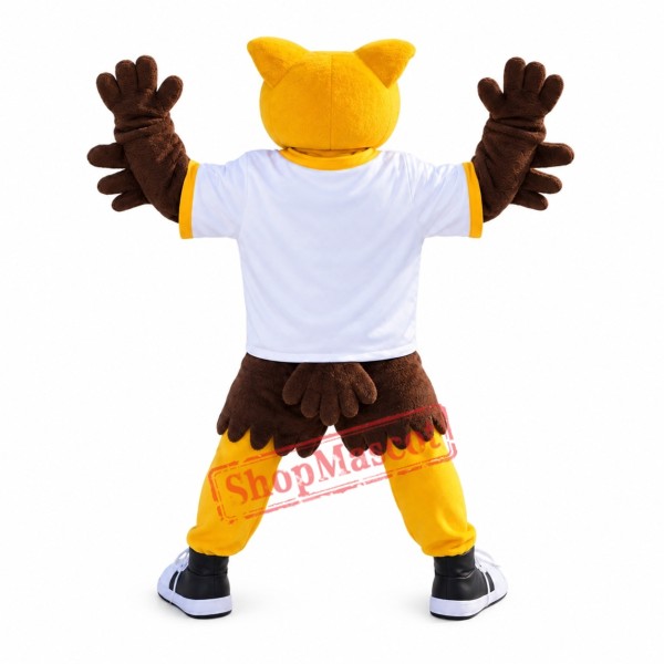 Superb Yellow Owl Mascot Costume Superb Yellow Owl Mascot Costume