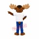 Friendly Ligweight Moose Mascot Costume Friendly Ligweight Moose Mascot Costume