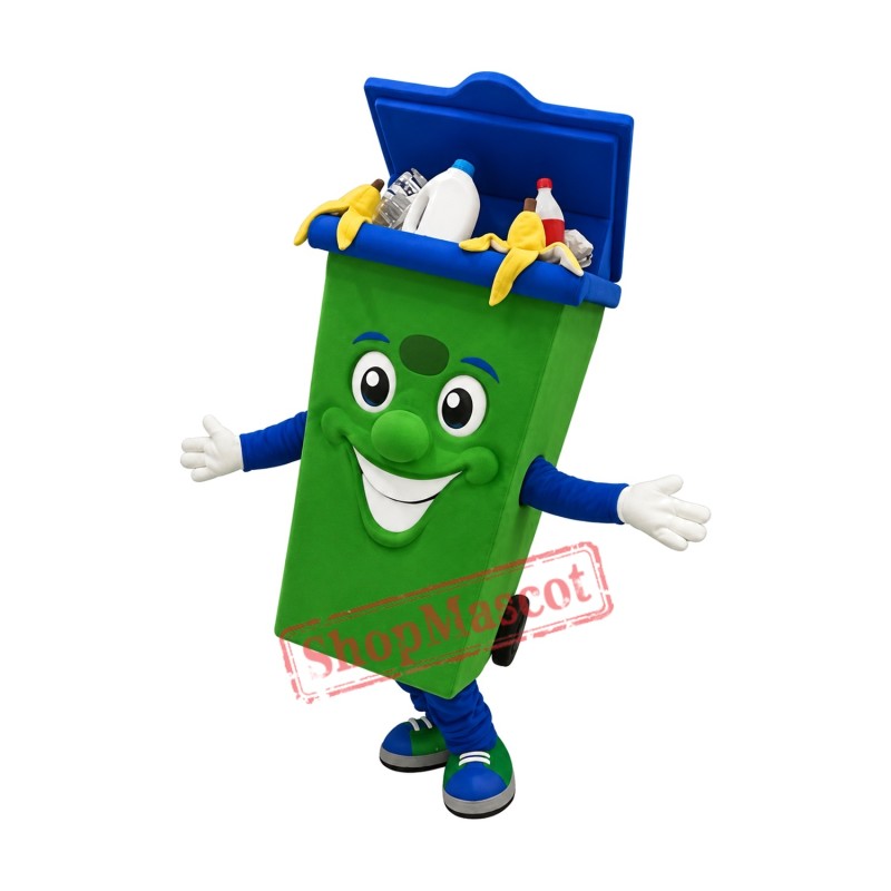 Friendly Trash Can Mascot Costume Friendly Trash Can Mascot Costume