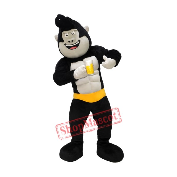 Friendly Black Orangutan Mascot Costume