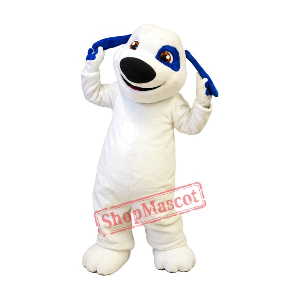 Lovely White & Blue Dog Mascot Costume