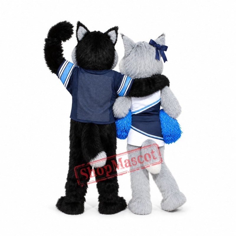 Superb Black Wolf & Grey Wolf Mascot Costume Superb Black Wolf & Grey Wolf Mascot Costume