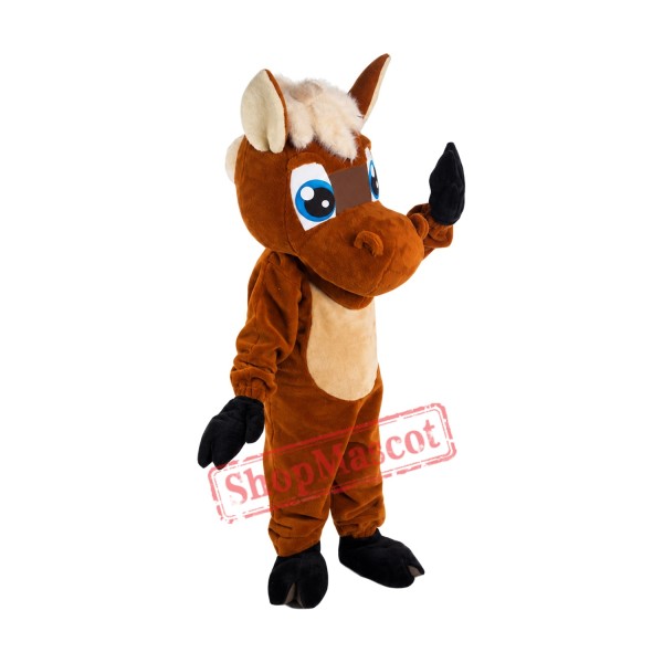 Superb Brown Horse Mascot Costume Superb Brown Horse Mascot Costume