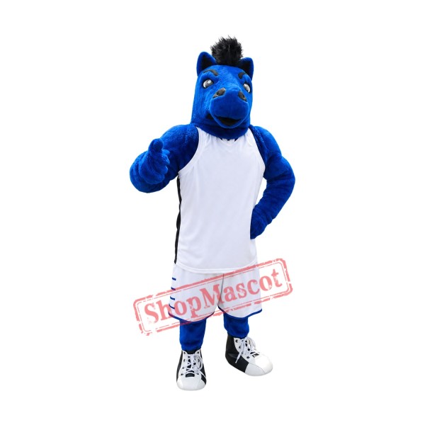 Power Sport Blue Horse Mascot Costume Power Sport Blue Horse Mascot Costume