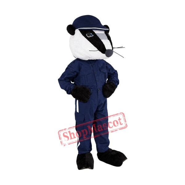 Police Badger Mascot Costume Police Badger Mascot Costume