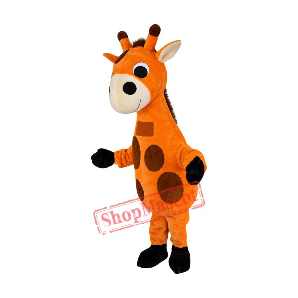 Friendly Realistic Giraffe Mascot Costume