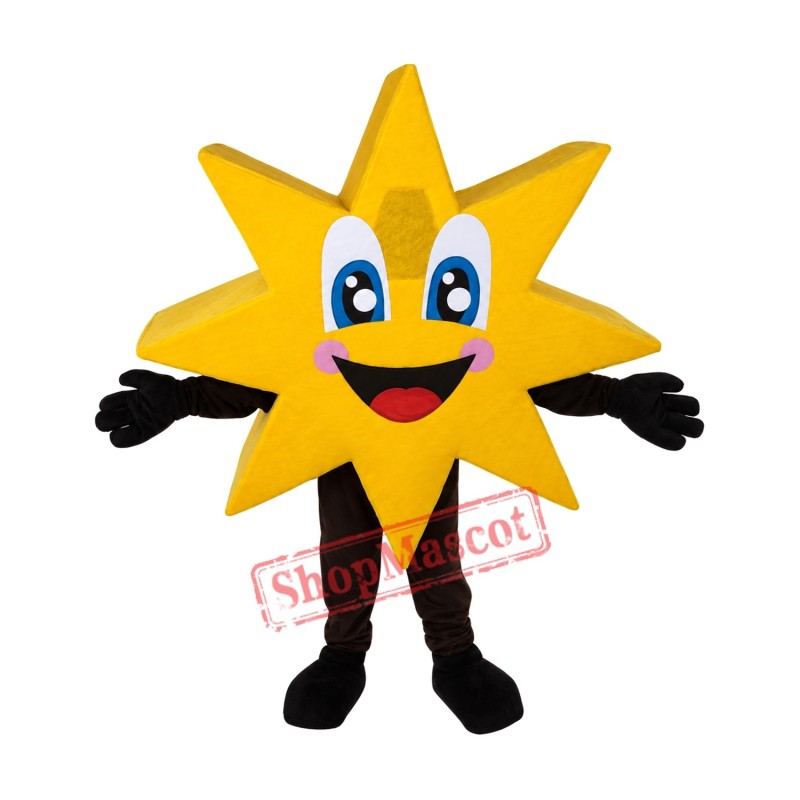 Happy Lightweight Yellow Star Mascot Costume