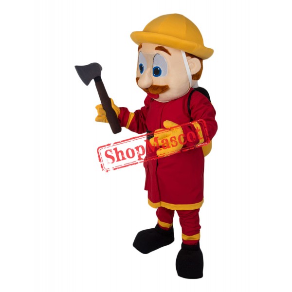 Friendly Lightweight Firemen Mascot Costume