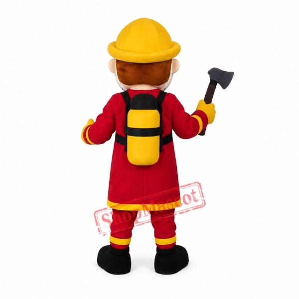 Friendly Lightweight Firemen Mascot Costume