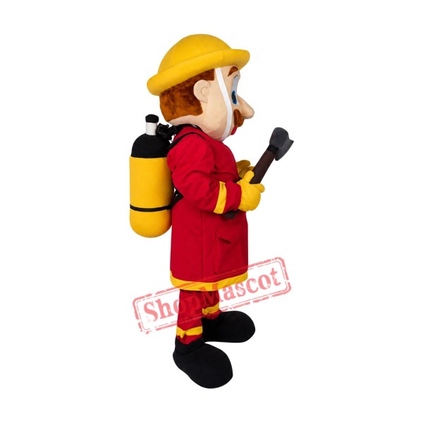 Friendly Lightweight Firemen Mascot Costume
